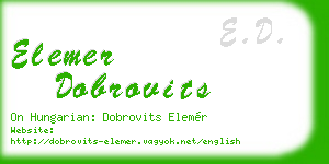 elemer dobrovits business card