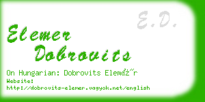 elemer dobrovits business card